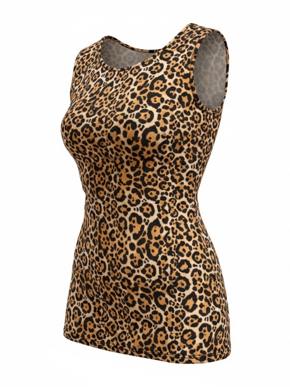 Divided Leopard Print Mini Dress in Tan and Black